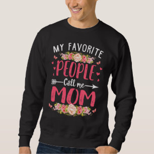 Mors dag Mina favoriter kallar mig Mamma Flowe Lång Ärmad Tröja