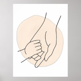 Mors dag Minimalistisk Förälder & Barn Linje Konst Poster