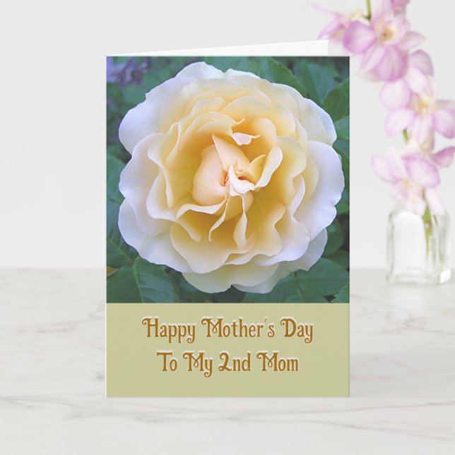 Mors dag/Mitt "andra" Mamma/som mamma/persika ro Kort (Orkide)