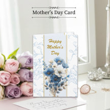 Mors dag Modern Blue Blommigt Bible Verse