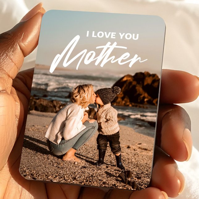 Mors dag | Modern minimalist fotogåva Magnet (Mother’s Day | Modern Minimalist Photo Gift Magnet, Mom Photo Gifts, Moms Day)