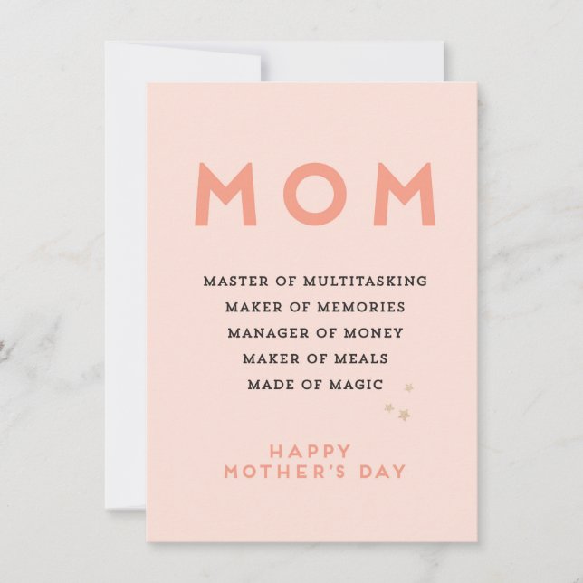 Mors dag MOM akronym söt rolig kort (Framsida)