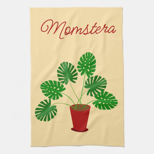 Mors dag Monstera-växt Kökshandduk (Vertikal)