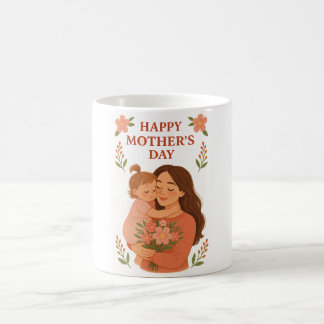 Mors dag Mugg Mamma och dotter Hug Illustration