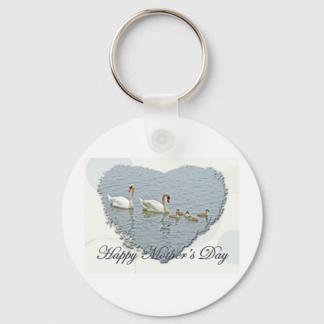 Mors dag Mute Svan Famly Nyckelring (Framsida)