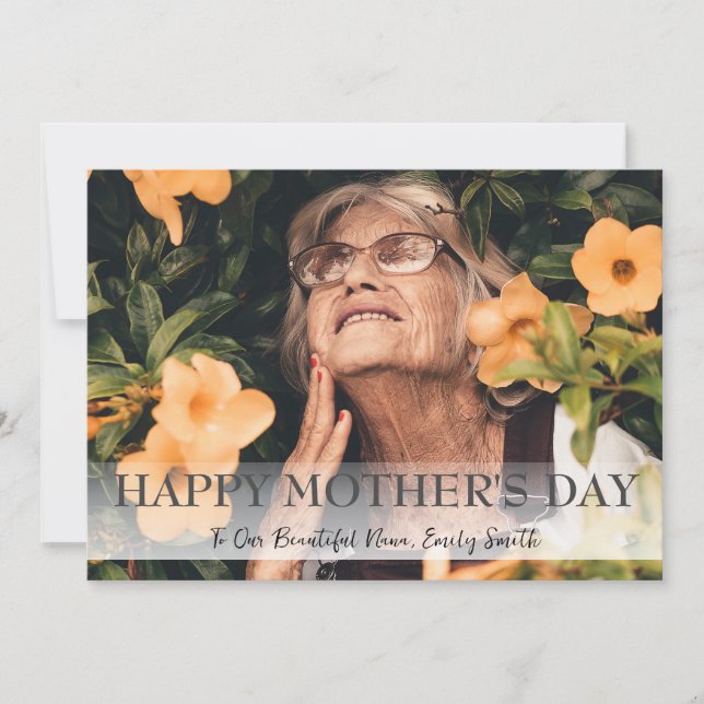 Mors dag, nana, mormor, enkelt foto julkort (Framsida)