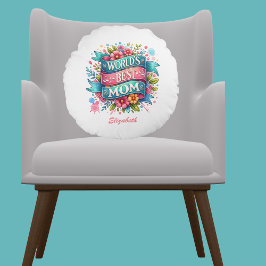 Mors dag Nature Älskare Blommigt Personlig Rund Kudde