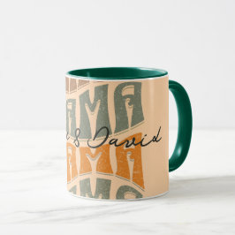 Mors dag Naturligt Färg Mamma Kids Namn T-Shirt Mugg