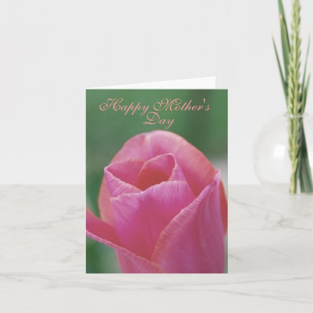 Mors dag noterar kortet - rosa tulpan kort (Framsida)