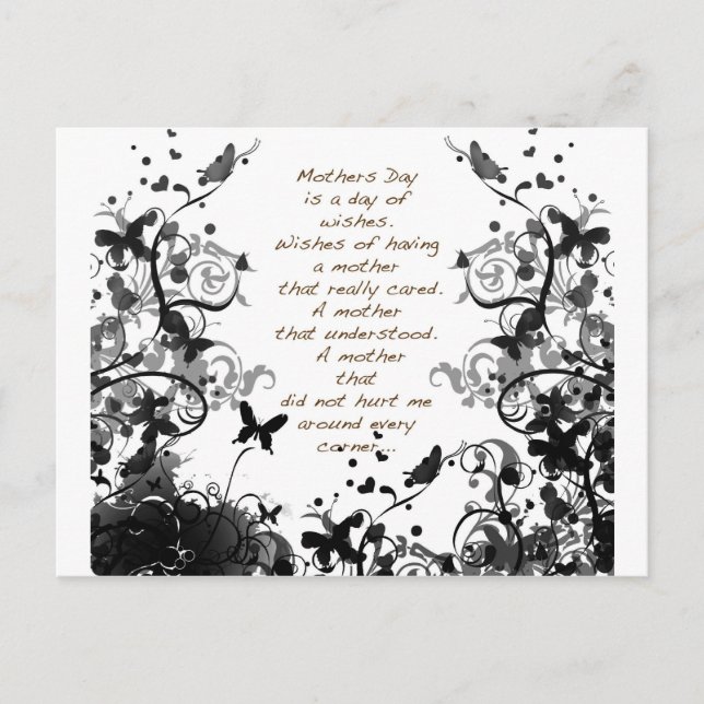 Mors dag önskemål svartbusive vykort (Framsida)