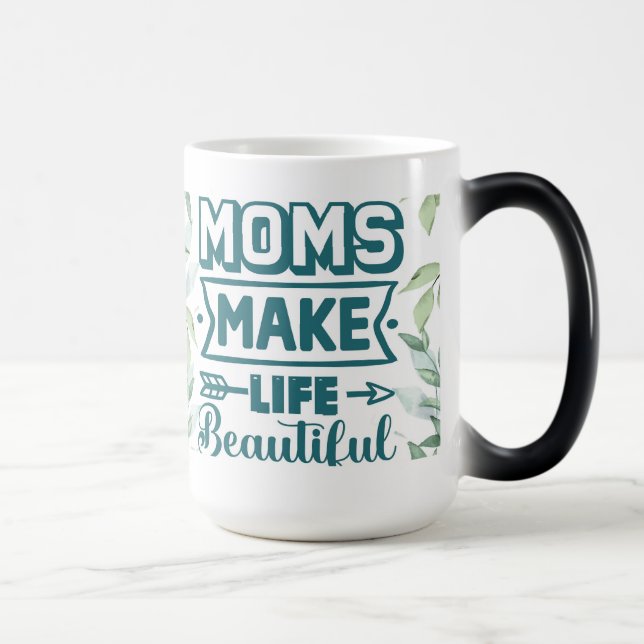 Mors dag Ord konst med blomma Magisk Mugg (Höger)