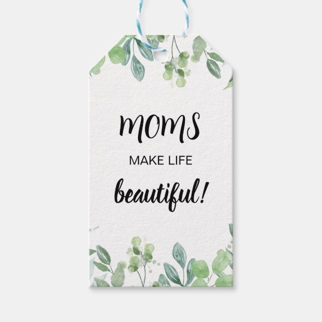 Mors dag Ord konst med blomma Presentetikett (Framsidan)