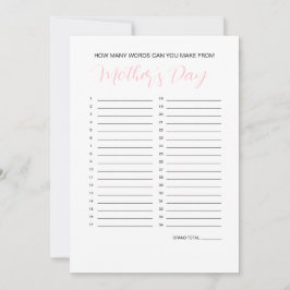 Mors dag Ord Maker-spel Inbjudningar