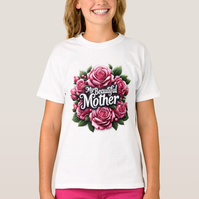 Mors dag Ord "Min vackra Mor" T Shirt (Framsida)