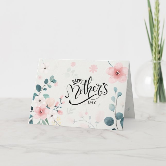 Mors dag Ordspråken 31 Bibelvers Pink Blommor Helgkort (Framsida)