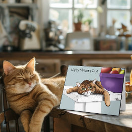 Mors dag Ornage Tabby katt Kort