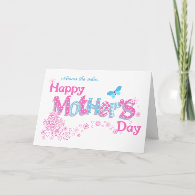 Mors dag över Miles with Flowers Card Helgkort (Framsida)