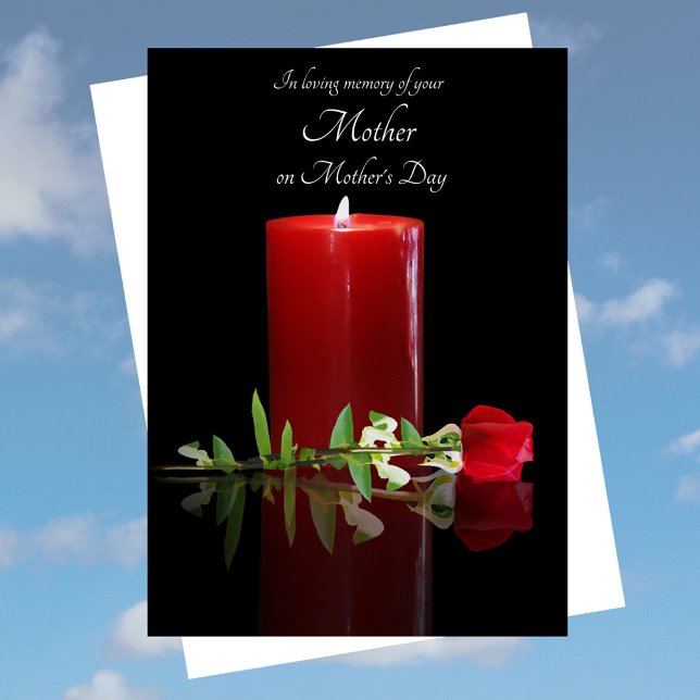 Mors dag påminnelse om sympati för Memorial Candle Kort (Skapare uppladdad)