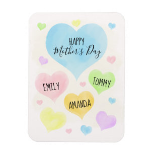 Mors dag Pastel Hearts Magnet