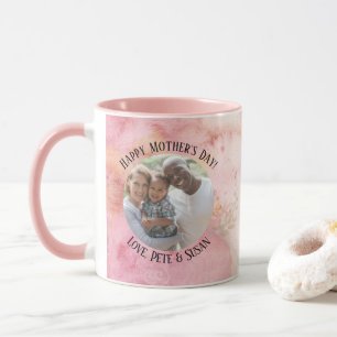 Mors dag Pastell Rosa Grön Akvarell Tie-Dye Mugg