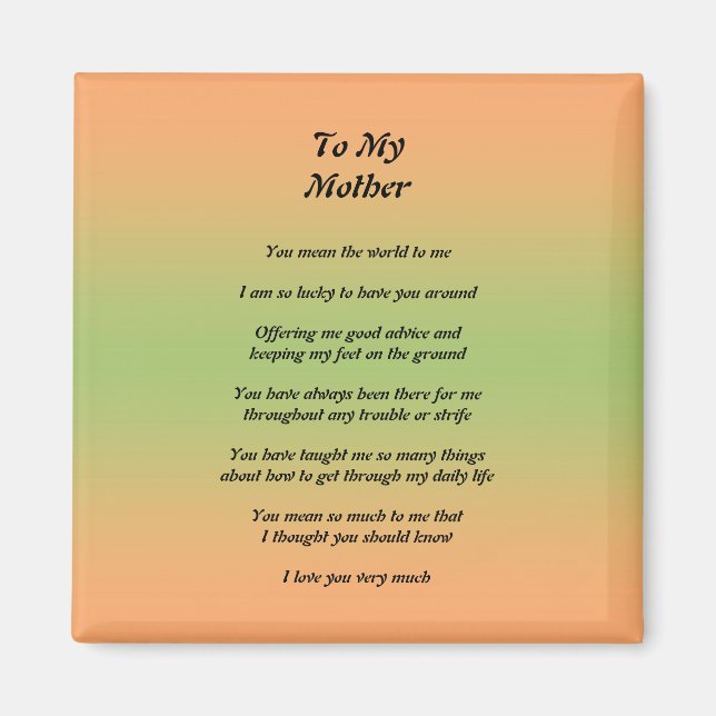 Mors dag Peom Magnet (Framsidan)