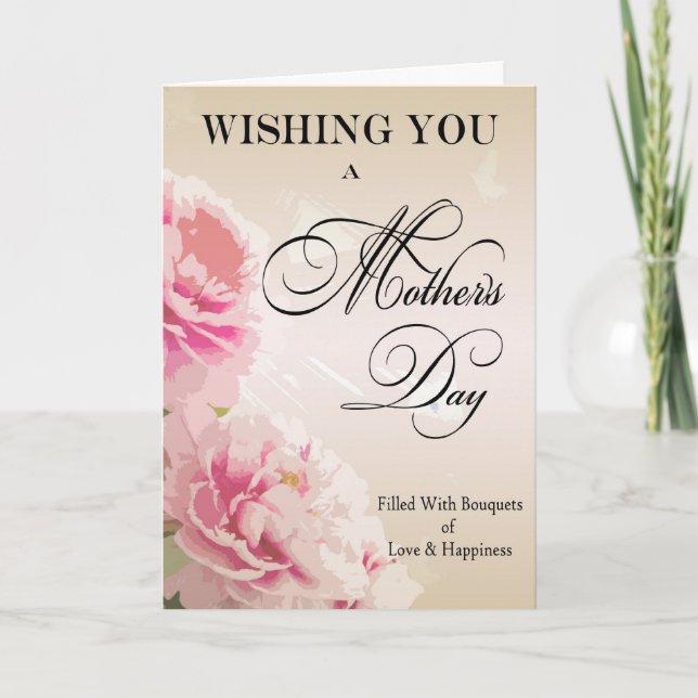 Mors dag Peonies Mors dag Card Kort (Framsida)