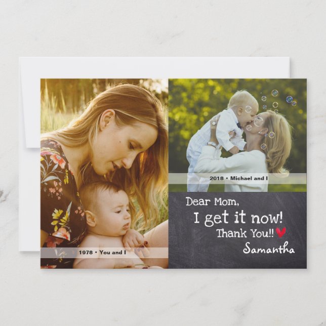 Mors dag, Personlig Foton Inbjudningar (Framsida)