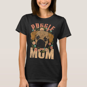 Mors dag Pet Animal Hund älskare Puggle Mamma Cute T Shirt