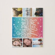 Mors dag Photo Collage Toppen Mamma Lettering