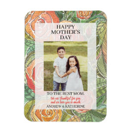 Mors dag Photo Gift Söt Blommigt Ro Magnet
