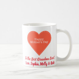 Mors dag Photo Grandma Bästa någonsin Cute Heart Kaffemugg