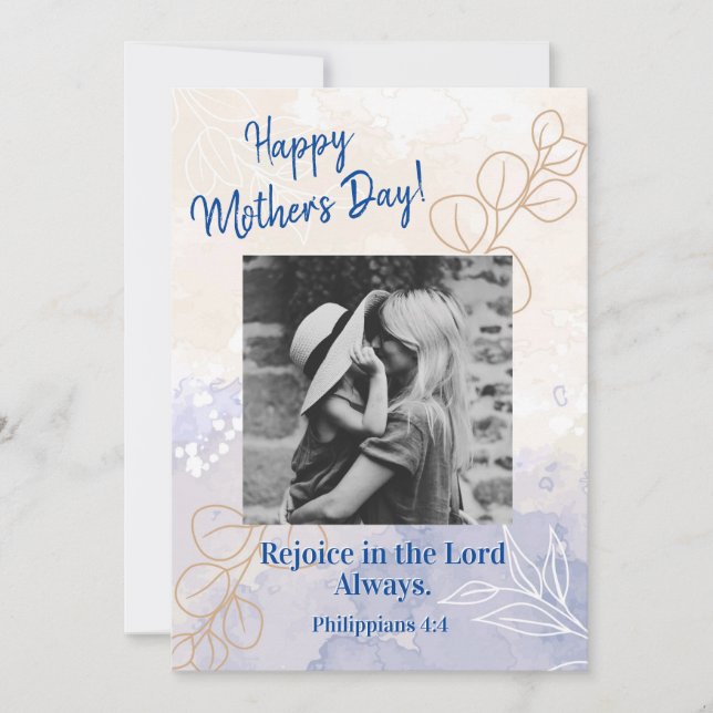 Mors dag Photo Rejoice Bible Modern Flat Card Julkort (Framsida)