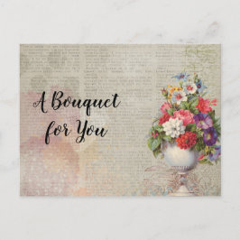 Mors dag Planter Colorful Flowers Newspaper Vykort