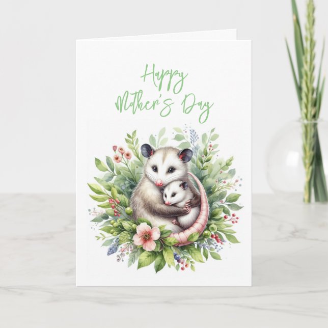 Mors dag Possum-hälsningskort Tack Kort (Framsida)