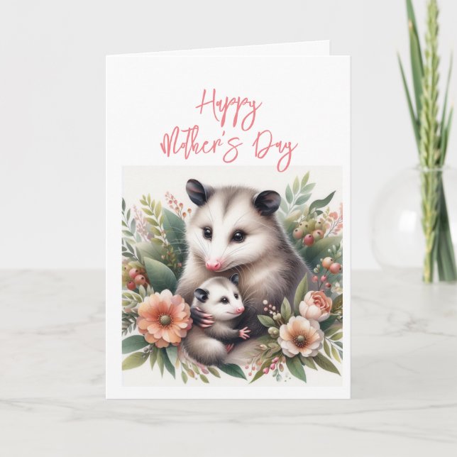 Mors dag Possum-hälsningskort Tack Kort (Framsida)