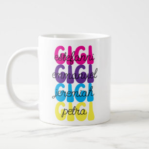 Mors dag-present Gigi Retro Barn Namn Jättekaffe Jumbo Mugg