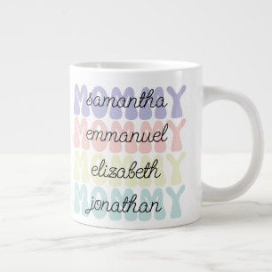 Mors dag present Mamma Retro Barn Namn Jumbo Mugg