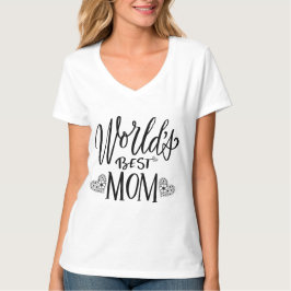 Mors dag present Världens bästa mamma Blommig hjär T Shirt