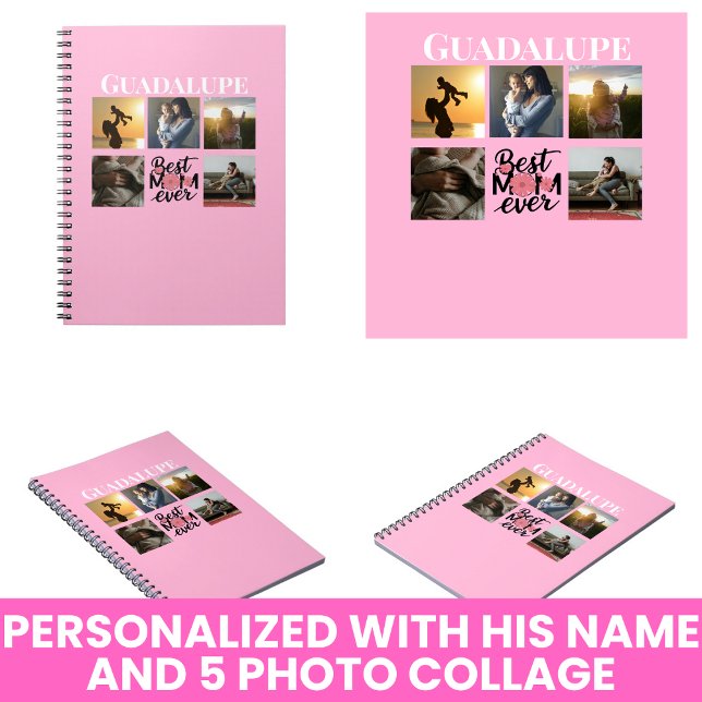 Mors dag presenterar fotokollage och monogrammed anteckningsbok (Mother's Day Gifts Photo Collage and Monogrammed Notebook
)