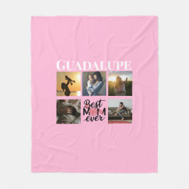 Mors dag presenterar monogrammed fotokollage fleecefilt