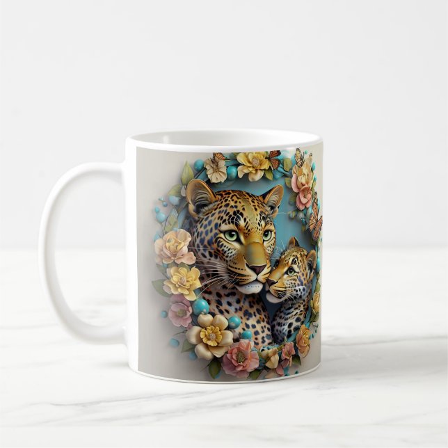 Mors dag printabler Leopard Kaffemugg (Vänster)