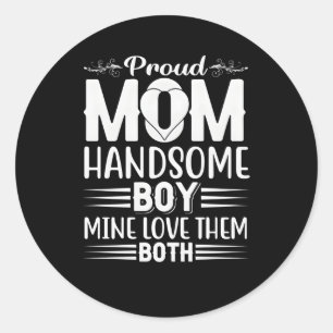 Mors dag Proud Mamma Handsome Min Kärlek De Bot Runt Klistermärke