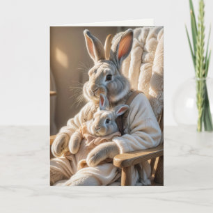 Mors dag Rabbit och Baby Bunny Kort