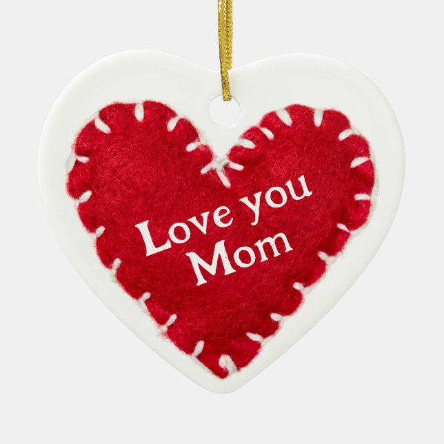 Mors dag Red Felt Heart Hanging Dekoration (Framsidan)