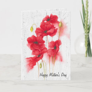 Mors dag Red Poppy Flowers Kort