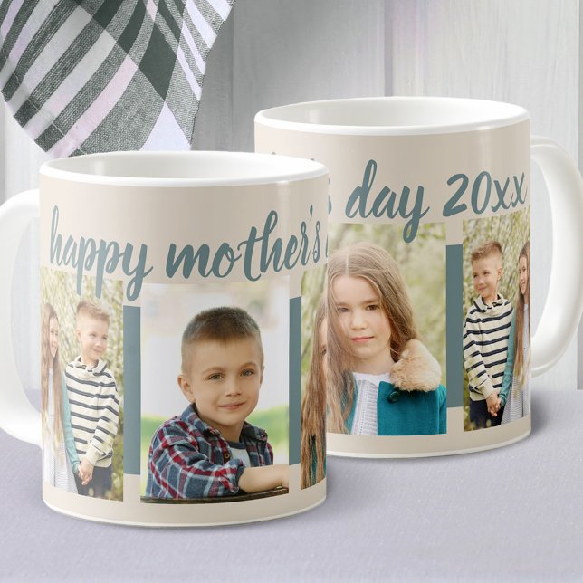 Mors dag redigerbart år 4 - fotokream kaffemugg (Skapare uppladdad)