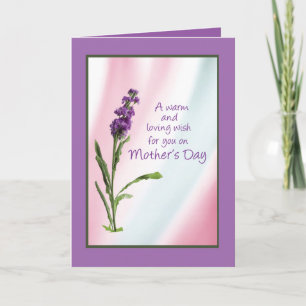 Mors dag Religiösa Warm Wish Lila Wildblomma Kort