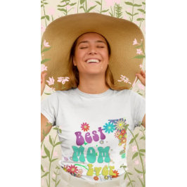 Mors dag Retro Groovy Blommigt Best Morsa någonsin T Shirt