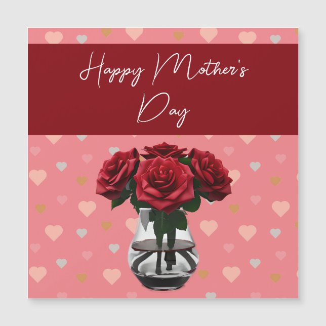 Mors dag ro bouquet blommigt elegant röd (Framsida)