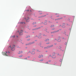 Mors dag ro och lilac Wrapping Papper Presentpapper